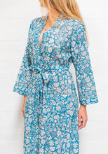 Load image into Gallery viewer, Organic Cotton Kimono Robe ~ Ocean Blue