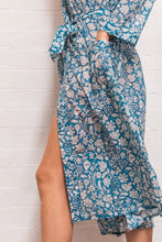 Load image into Gallery viewer, Organic Cotton Kimono Robe ~ Ocean Blue