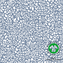 Load image into Gallery viewer, Organic Jersey Cotton Fitted Cot Sheet ~ Wild Rosettes Faded Denim