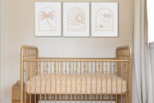 Load image into Gallery viewer, Organic Jersey Cotton Fitted Cot Sheet ~ Wild Rosettes Clay