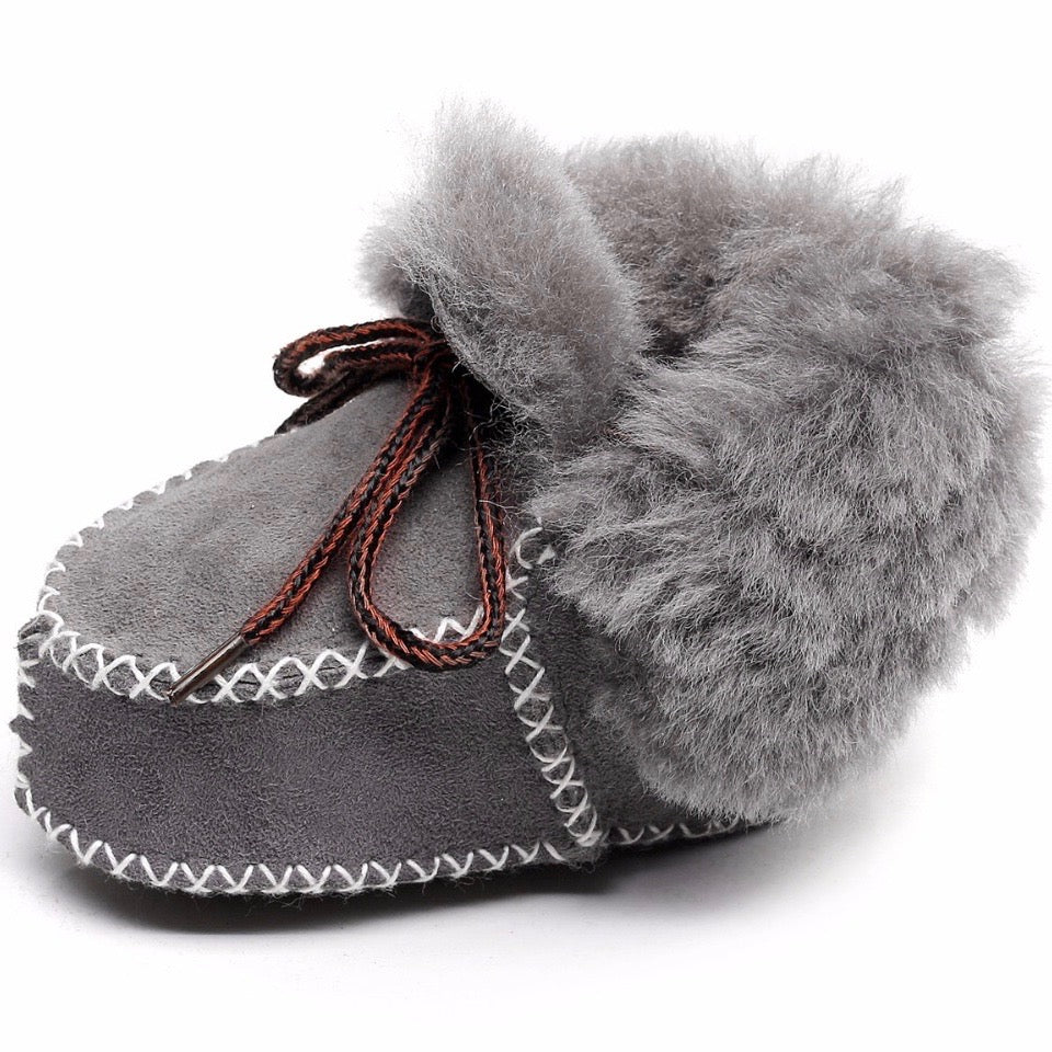 Grey Sheepskin Booties