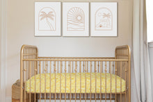 Load image into Gallery viewer, Organic Jersey Cotton Fitted Cot Sheet ~ Lucky Washi Primrose Yellow
